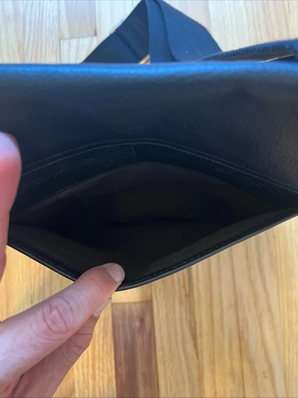 Jack Spade Pebbled Black Leather Messenger Bag Crossbody Field Bag